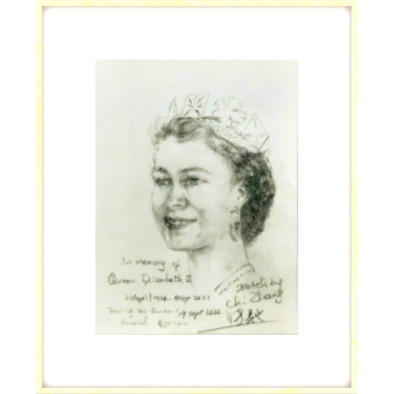 Sketch of Queen Elizabeth II